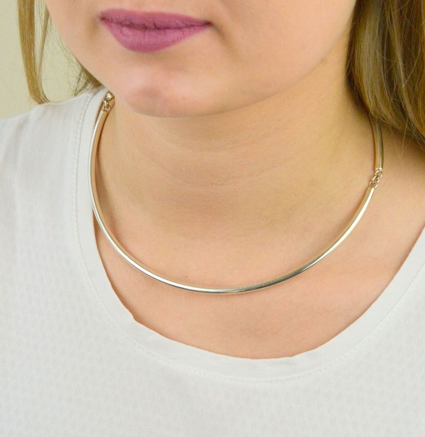 Srebrny naszyjnik rurka DIA-NSZ-5587-925. Naszyjnik damski. Srebrny naszyjnik damski. Naszyjnik rurka. naszyjnik sztywny typu rurka..jpg